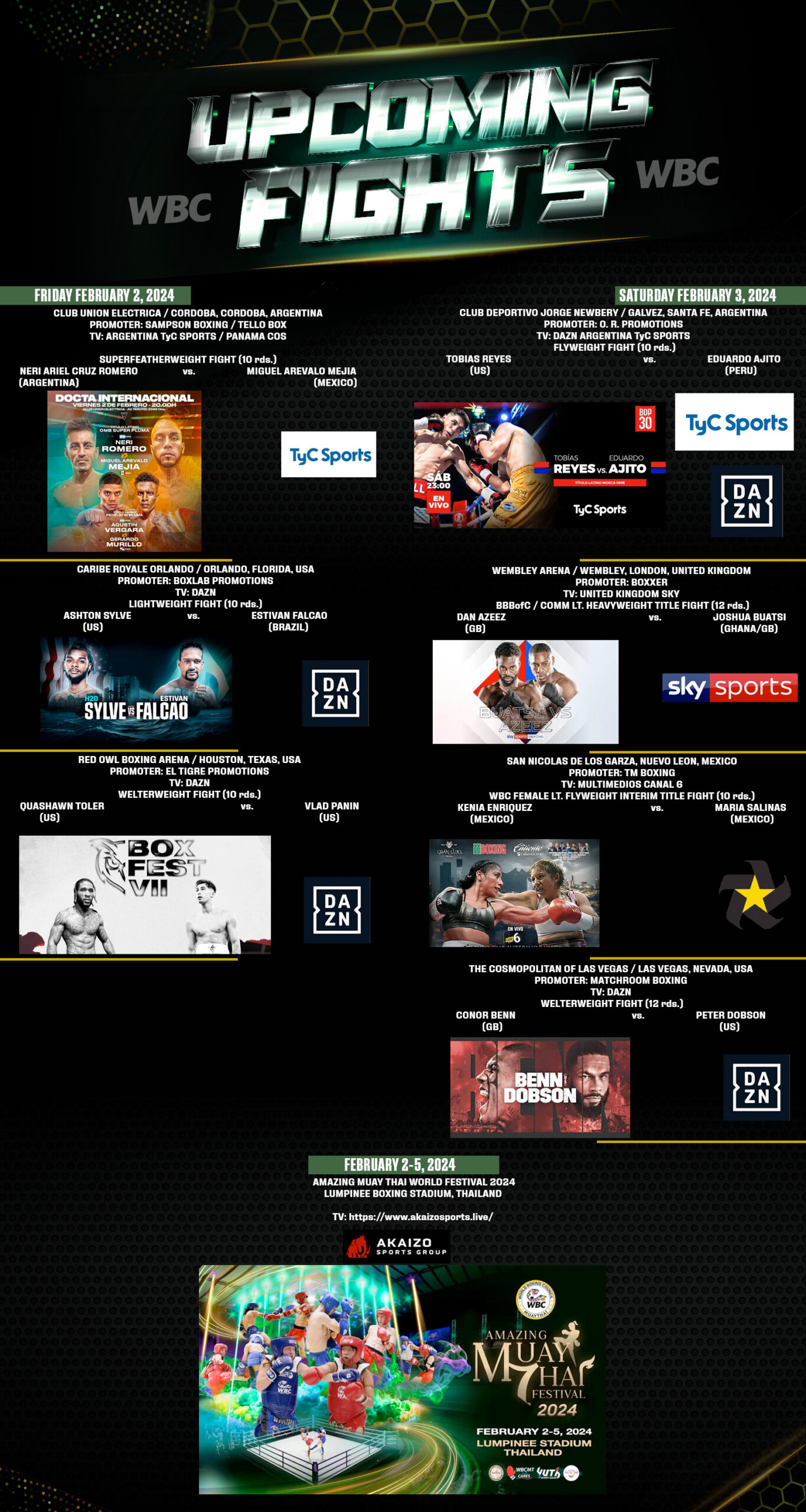 WBC Fight Schedule of the Week World Boxing Council