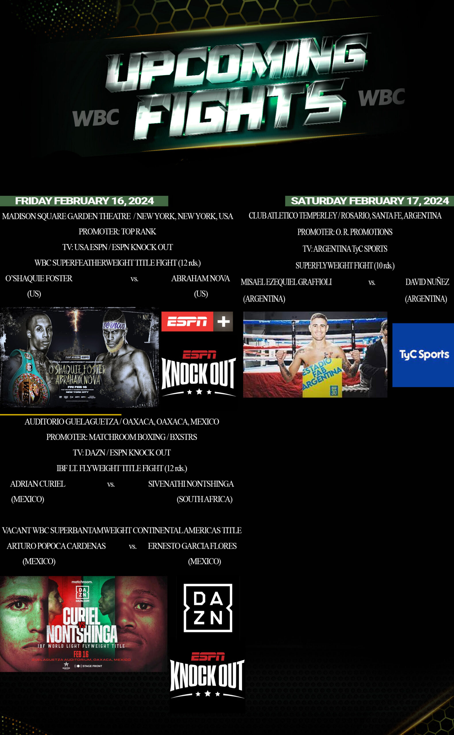 WBC Fight Schedule of the Week World Boxing Council